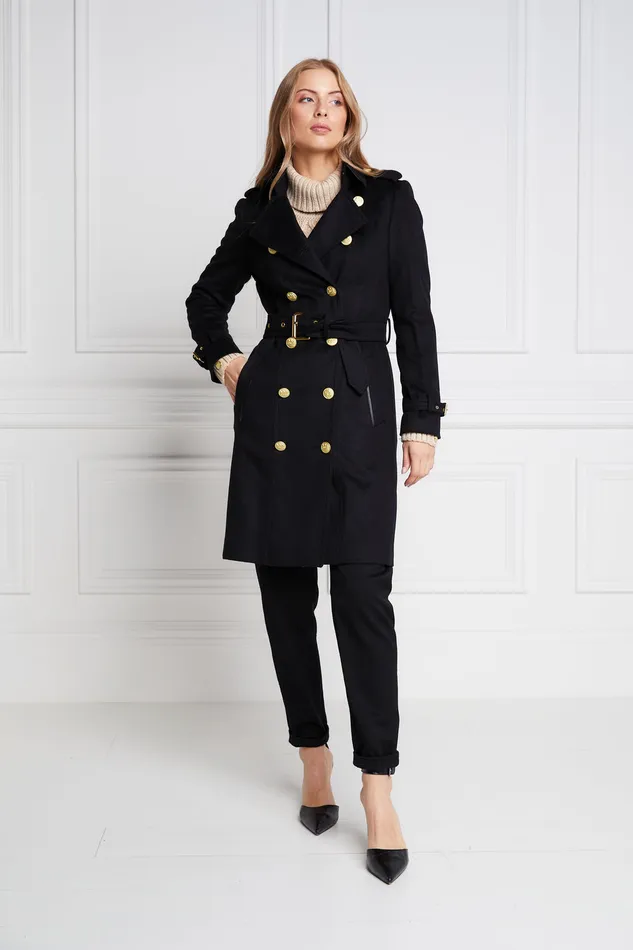 Marlborough Trench Coat Soft Black Women Holland Cooper Coats