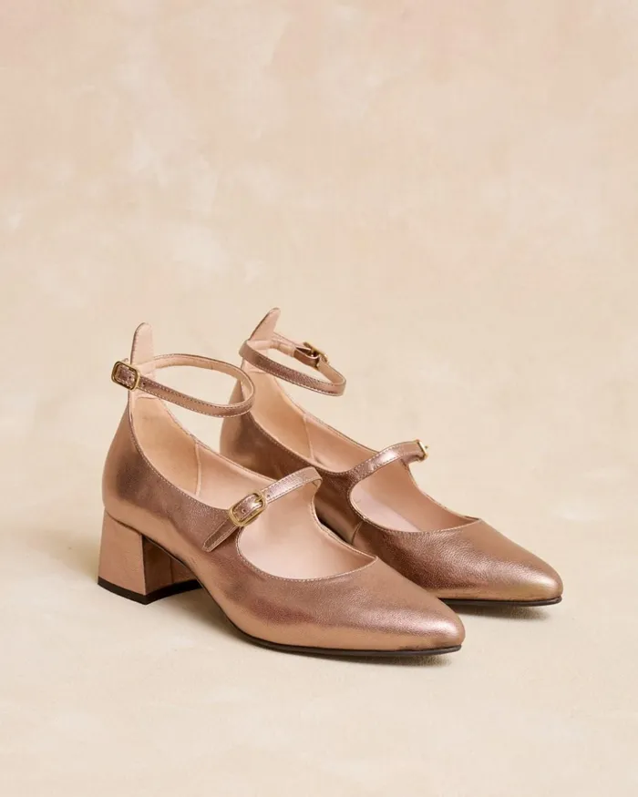 Mary Jane Double Corvina Bronze Women Polin Et Moi Heels