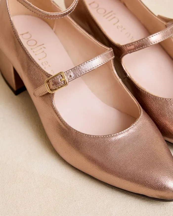 Mary Jane Double Corvina Bronze Women Polin Et Moi Heels