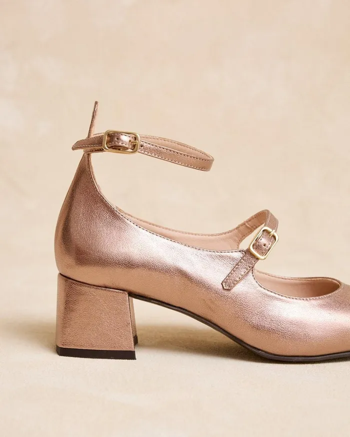 Mary Jane Double Corvina Bronze Women Polin Et Moi Heels