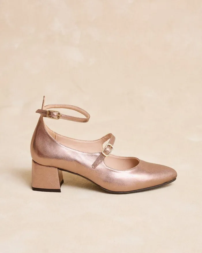 Mary Jane Double Corvina Bronze Women Polin Et Moi Heels