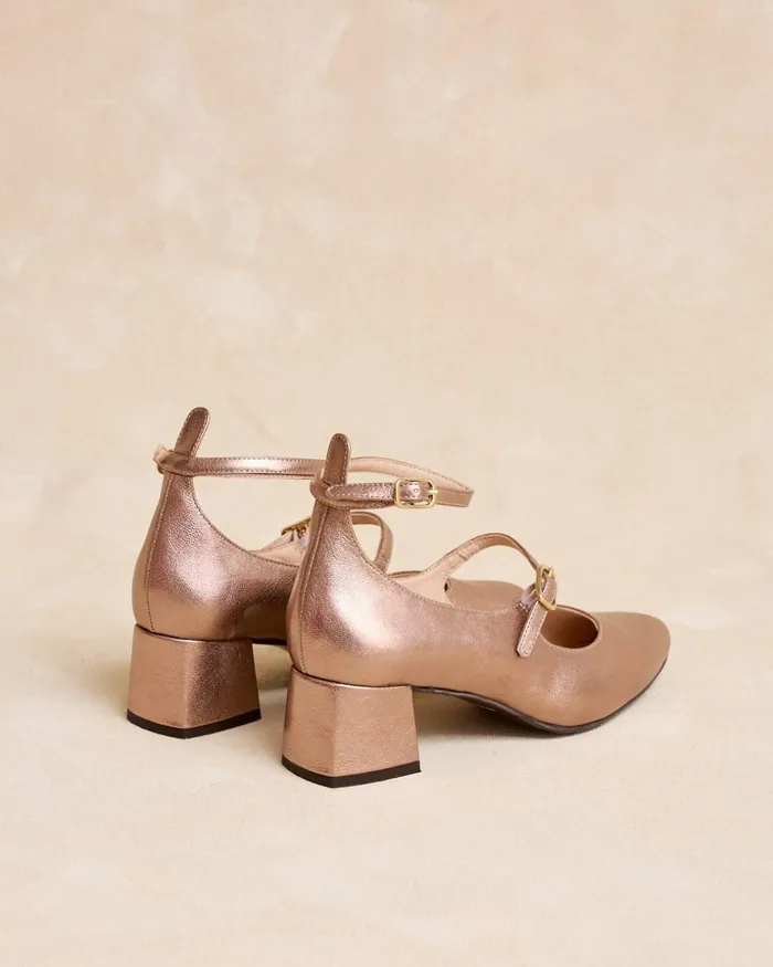 Mary Jane Double Corvina Bronze Women Polin Et Moi Heels