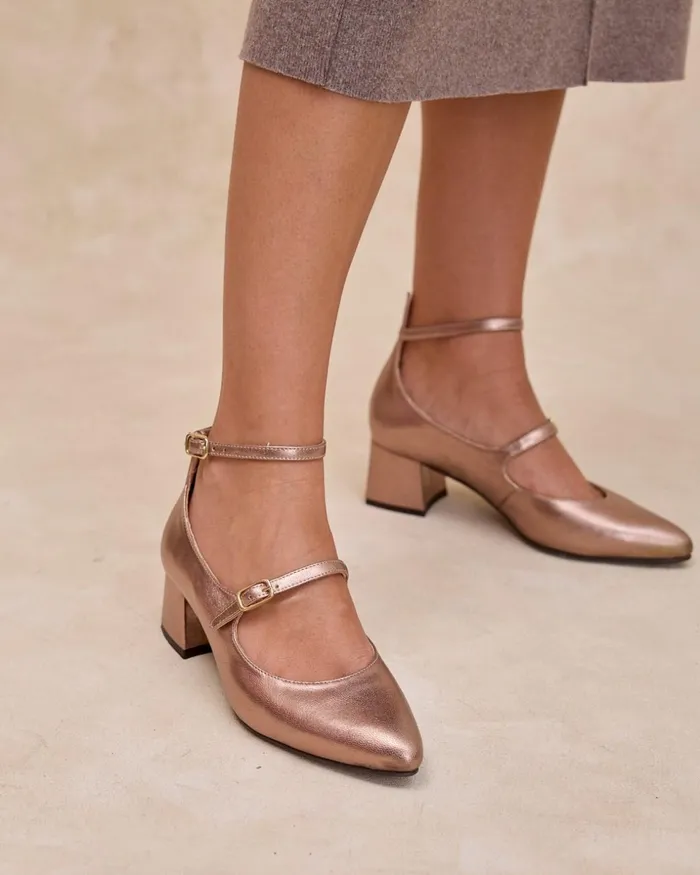 Mary Jane Double Corvina Bronze Women Polin Et Moi Heels