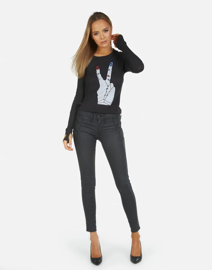 McKinley Peace Hand Elements Onyx Women039s Lauren Moshi Long Sleeve