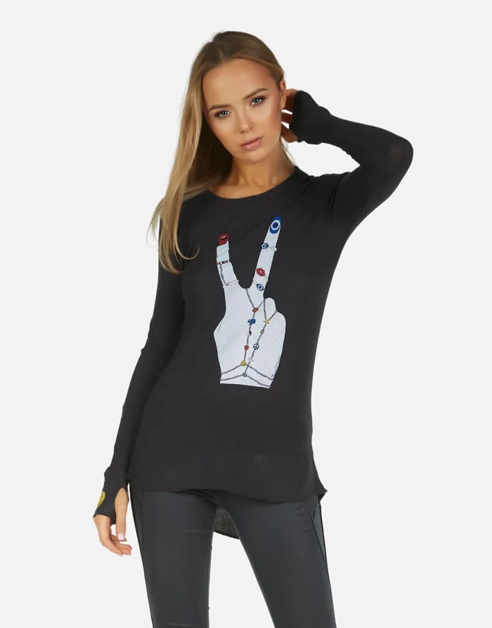 McKinley Peace Hand Elements Onyx Women039s Lauren Moshi Long Sleeve
