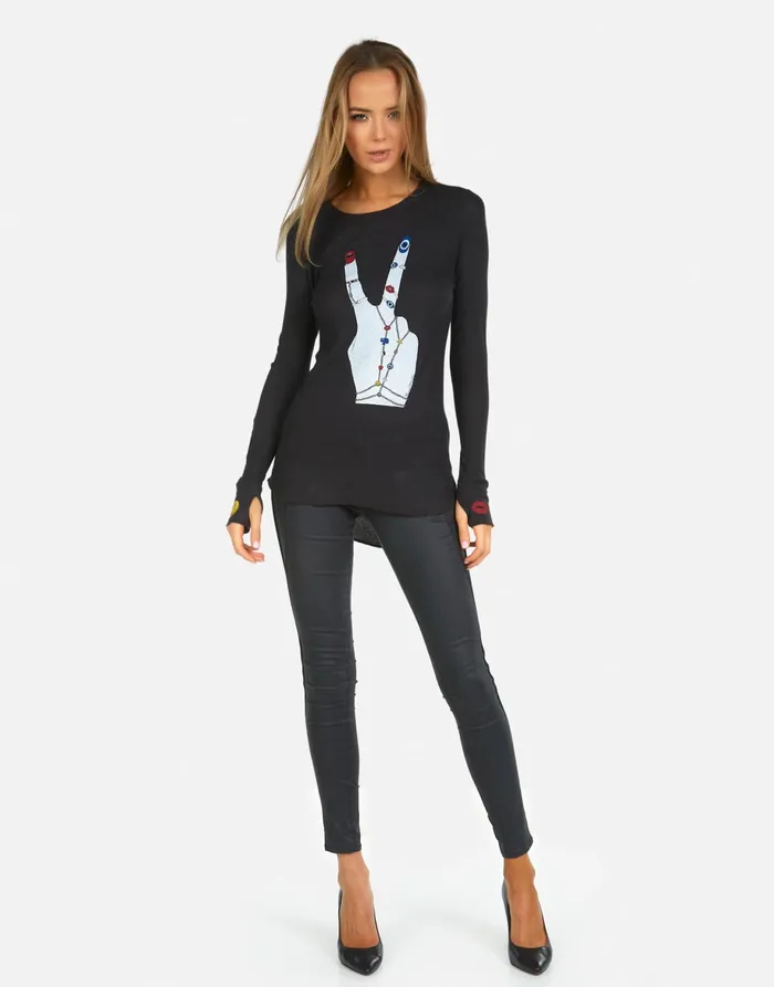 McKinley Peace Hand Elements Onyx Women039s Lauren Moshi Long Sleeve