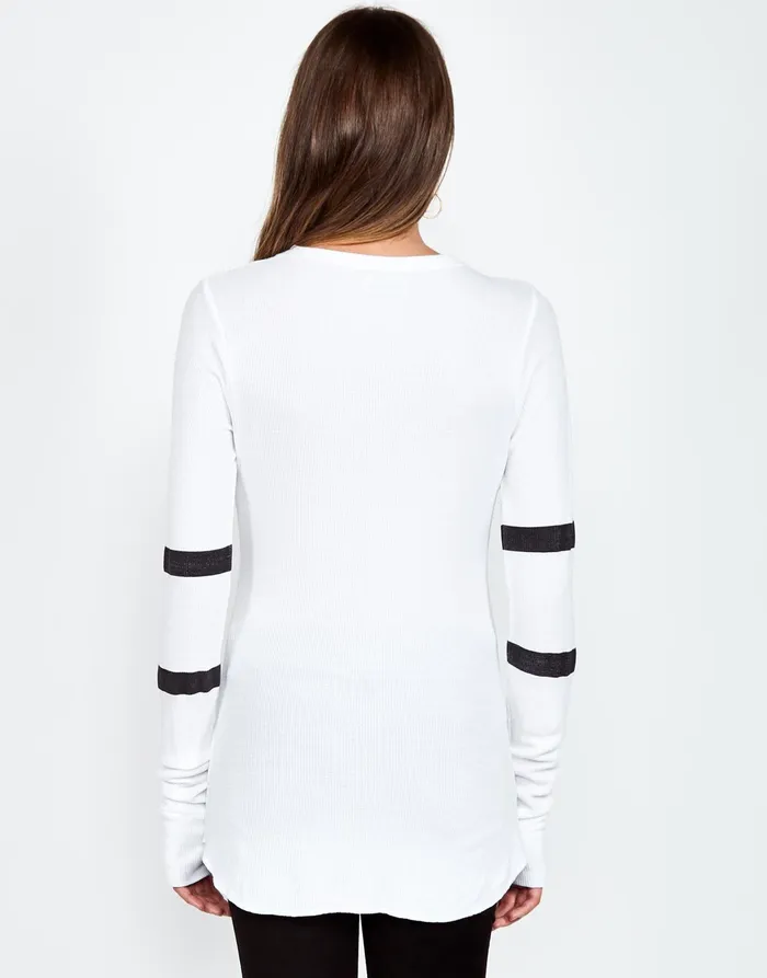 Mckinley Pierced Biting Lip Face White Women039s Lauren Moshi Long Sleeve