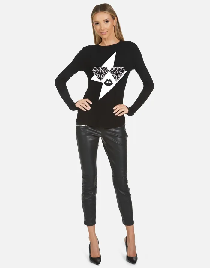 McKinley X Bling Lightning Black Women039s Lauren Moshi Long Sleeve