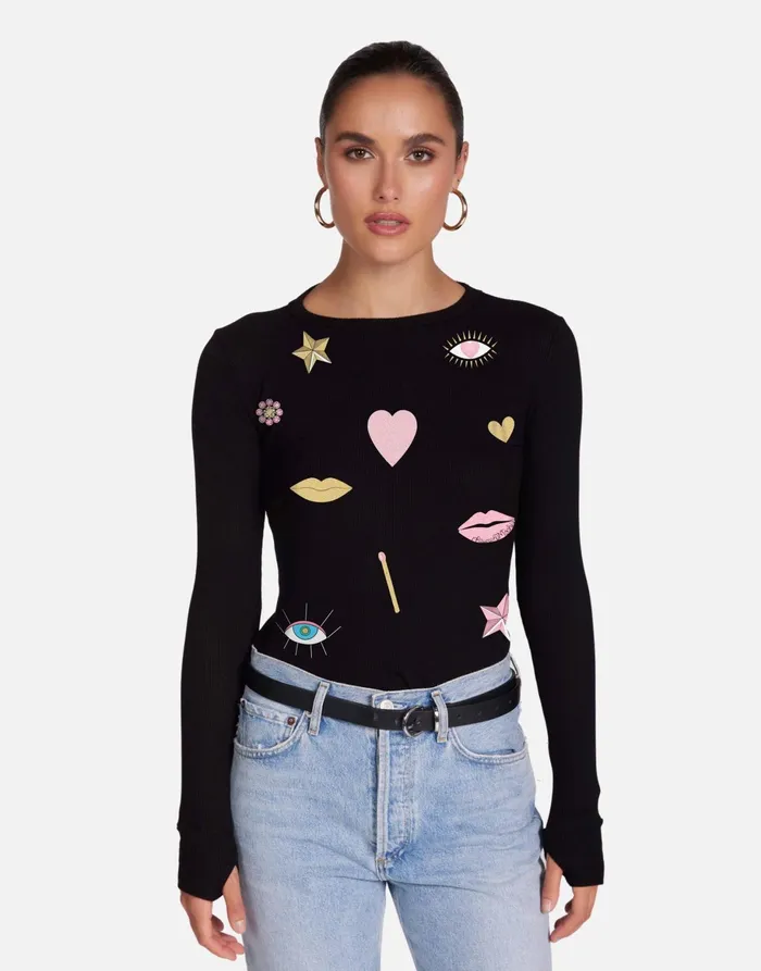 McKinley X Crystal Glam Black Women039s Lauren Moshi Long Sleeve