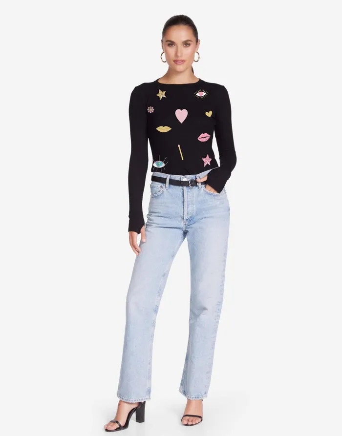 McKinley X Crystal Glam Black Women039s Lauren Moshi Long Sleeve