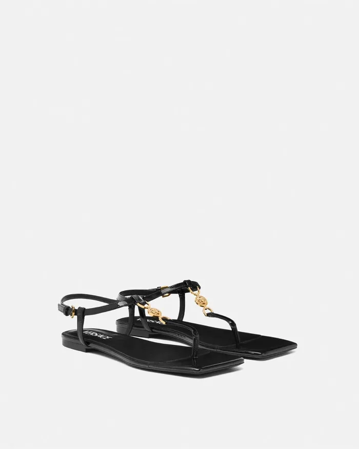 Medusa 03995 Women Versace Medusa 03995 Flat Sandals Blackgold