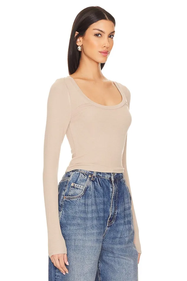 Megan Cropped Tee Stone Women Lovers Friends Tops