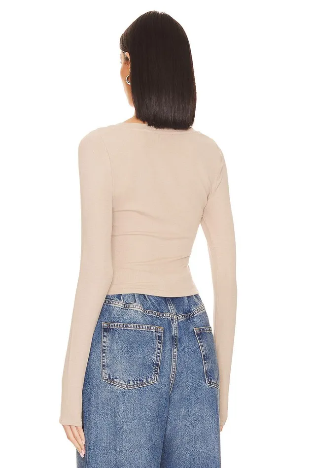 Megan Cropped Tee Stone Women Lovers Friends Tops