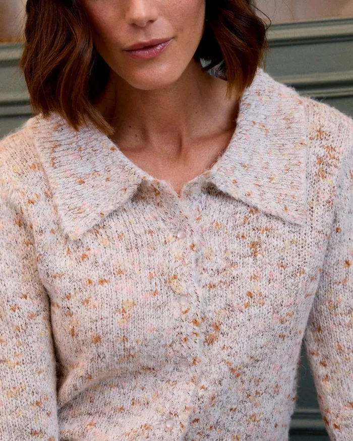 Melissa039 Knitted Cardigan Stone Women Polin Et Moi Cardigans And Sweaters Melissa039 Knitted Cardigan Stone Women Polin Et Moi Cardigans And Sweaters