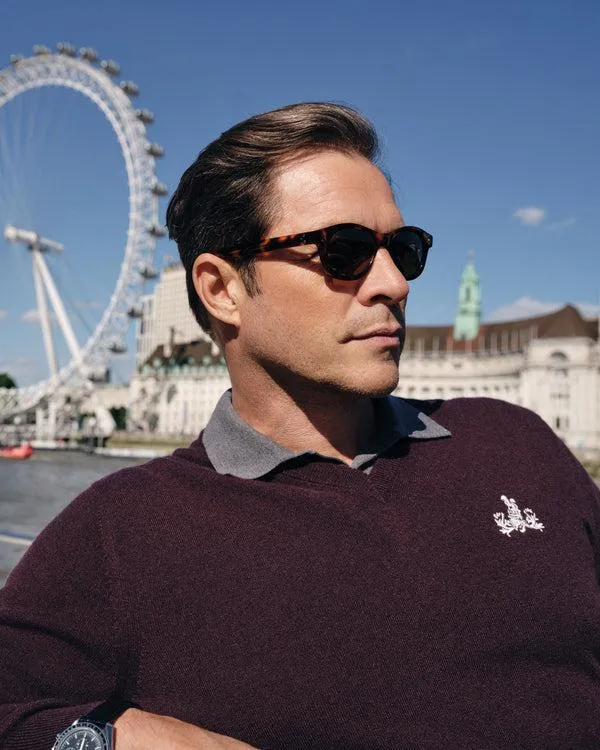 Men 007 Short Sleeve Cotton Cashmere Polo T ShirtIn Smoke Grey Smoke Grey NPeal Polos and Tshirts