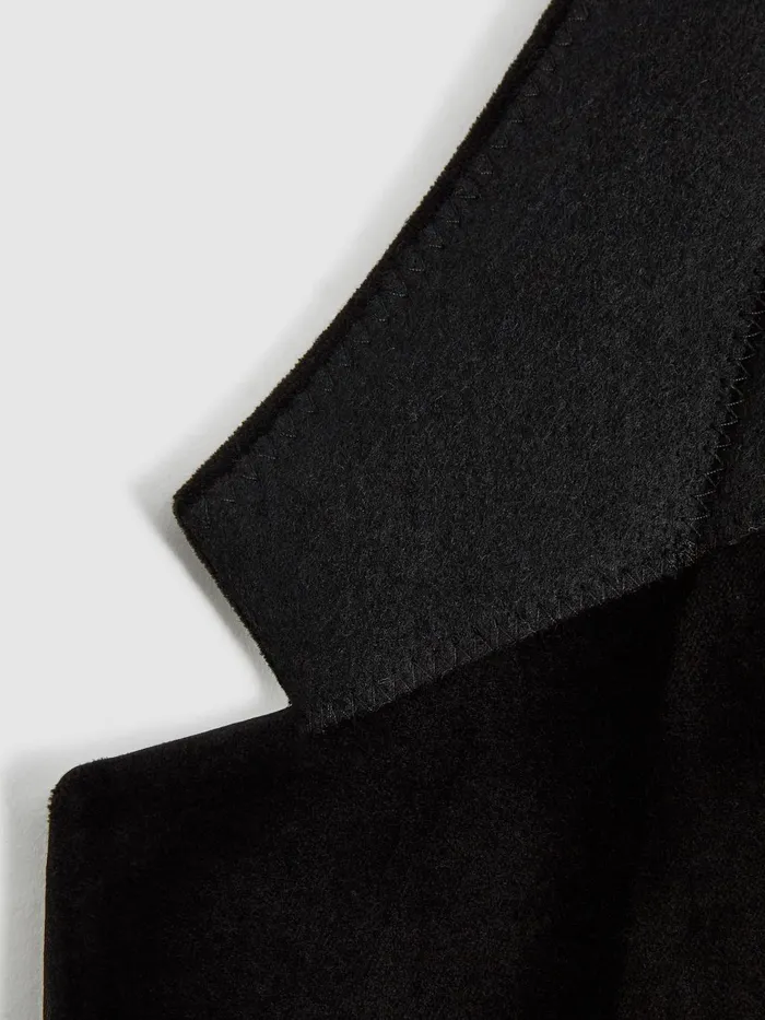Men Ace Single Breasted Velvet Blazer Black Reiss Blazers