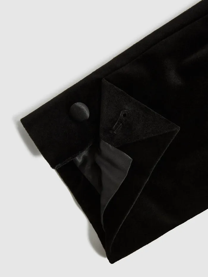 Men Ace Single Breasted Velvet Blazer Black Reiss Blazers