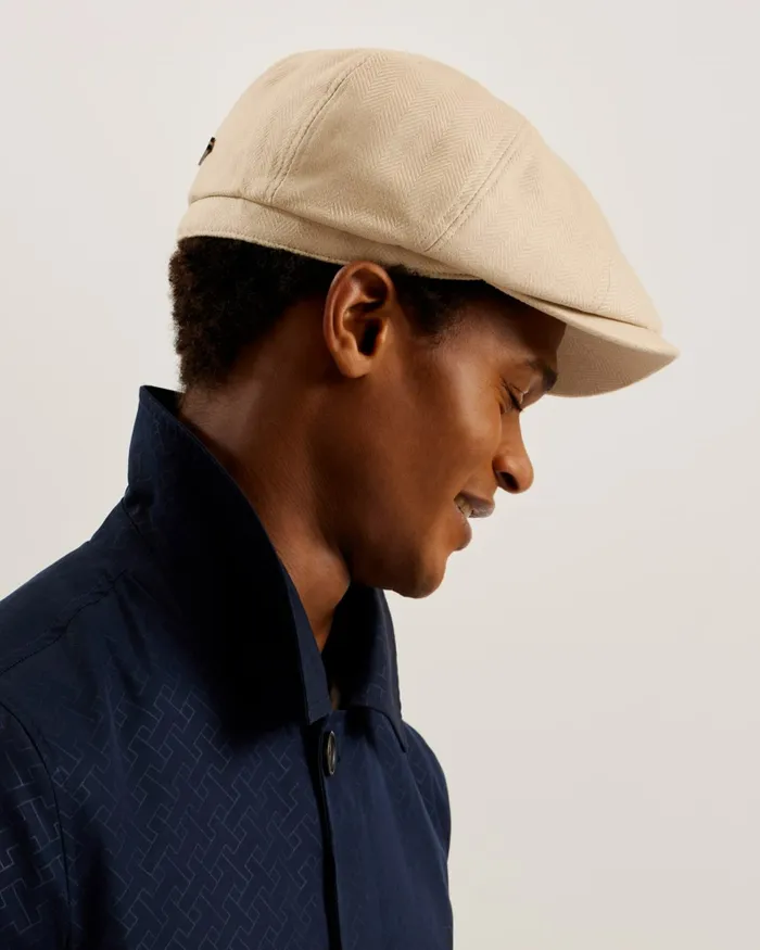 Men ALICCS 8211 Herringbone Baker Boy Hat Stone Ted Baker Hats and Caps Men ALICCS 8211 Herringbone Baker Boy Hat Stone Ted Baker Hats and Caps