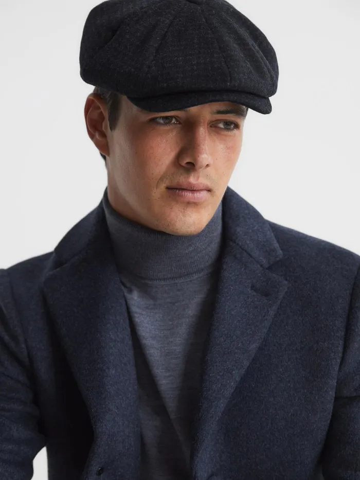 Men Arbor Wool Baker Boy Cap Brown Reiss Scarves Hats and Gloves