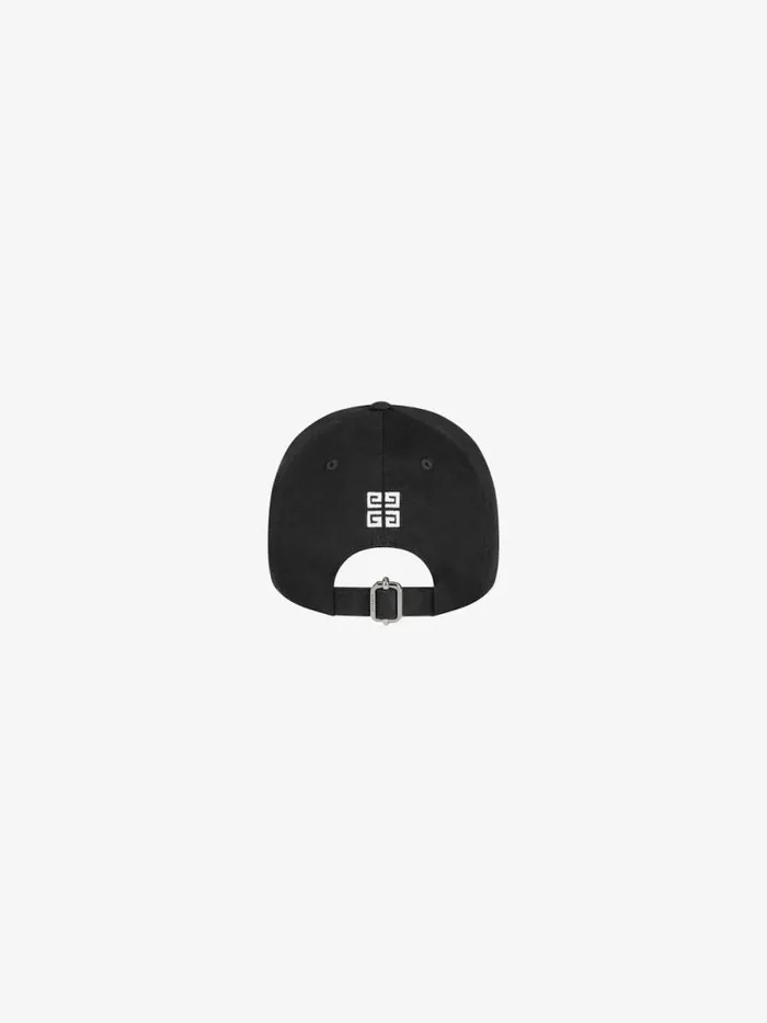 Men Beanies and Caps Givenchy GIVENCHY College Embroidered Cap In Cotton Black