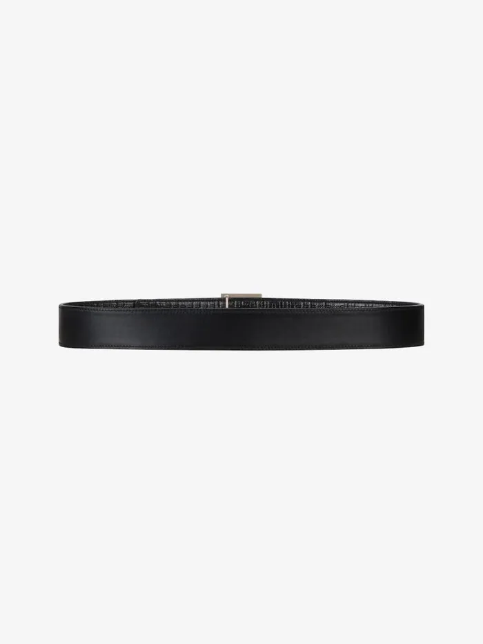 Men Belts Givenchy 4G Reversible Belt In Leather And 4G Coated Canvas Black