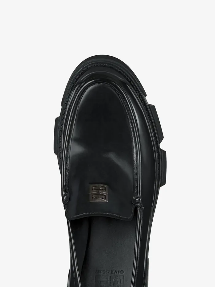 Men Boots and Loafers Givenchy Terra Loafer In Brushed Leather Black