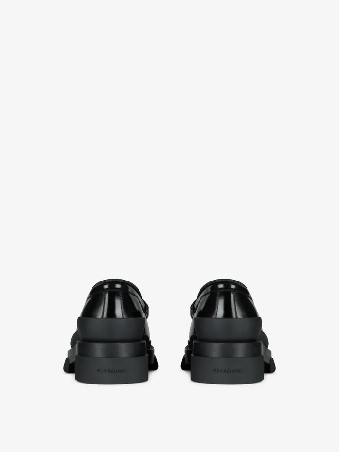Men Boots and Loafers Givenchy Terra Loafer In Brushed Leather Black