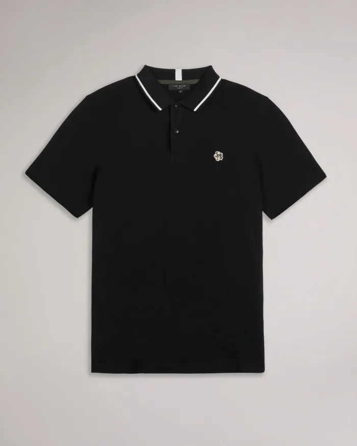 Men CAMDN 8211 Short Sleeve Polo Shirt Black Ted Baker Polo Shirts