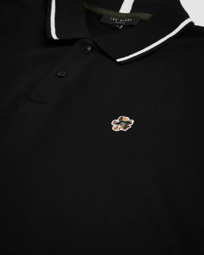 Men CAMDN 8211 Short Sleeve Polo Shirt Black Ted Baker Polo Shirts