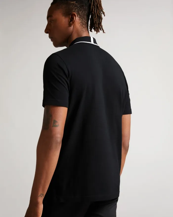 Men CAMDN 8211 Short Sleeve Polo Shirt Black Ted Baker Polo Shirts