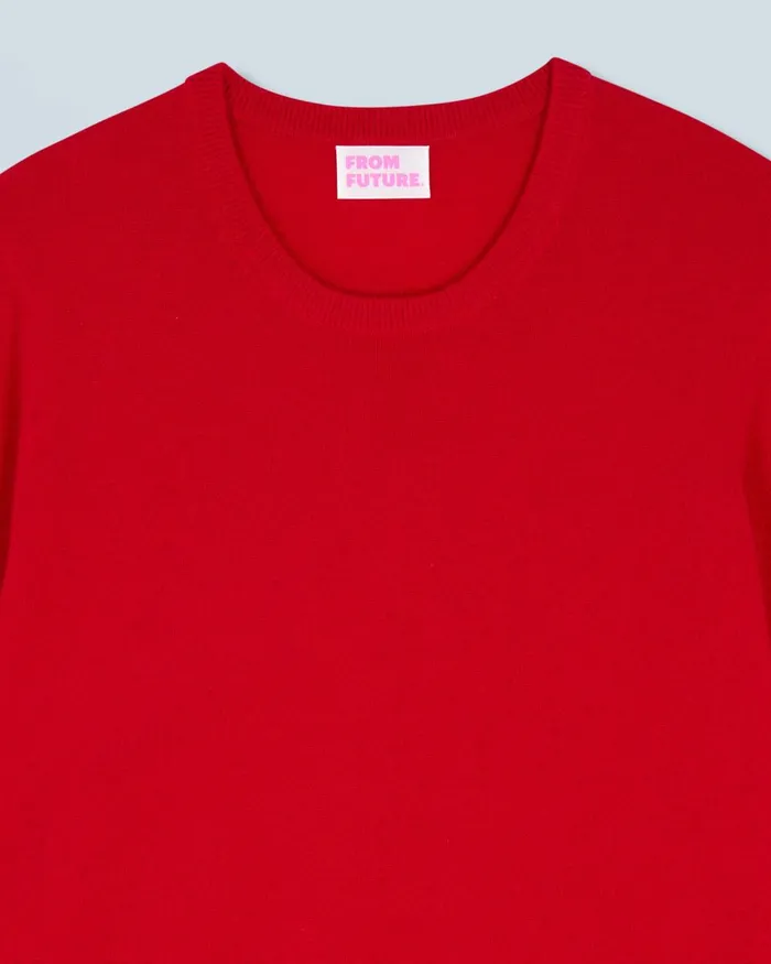 Men Cashmere Sweaters From Future Basic Crewneck Sweater Dark Red