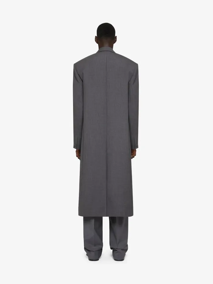 Men Coats and Jackets Givenchy Oversized Double Breasted Coat In Wool Medium Grey
