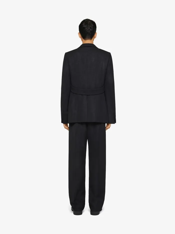 Men Coats and Jackets Givenchy Slim Fit Jacket In Wool And Lurex With ULock Harness Black