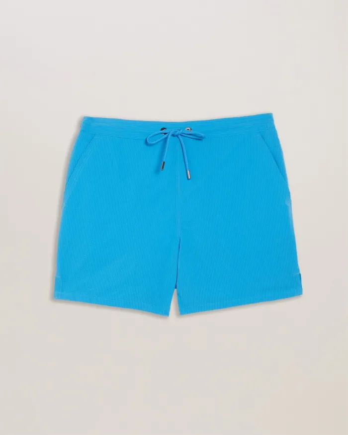 Men COLNE 8211 Plain Textured Swim Shorts Bright Blue Ted Baker Swimwear and Beachwear