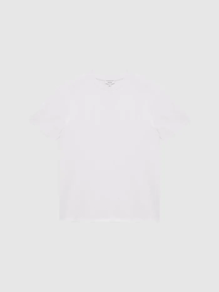 Men Cooper Honeycomb Short Sleeve TShirt Airforce Blue Reiss TShirts