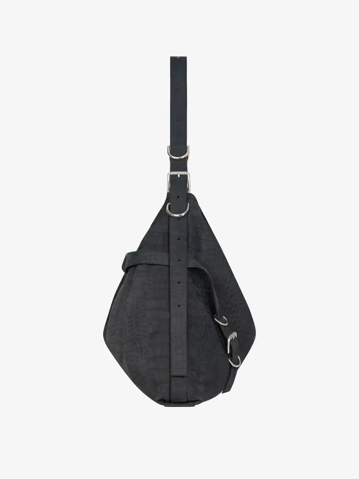 Men Crossbody Bags Givenchy Large Voyou Bag In Crocodile Effect Suede Black Men Crossbody Bags Givenchy Large Voyou Bag In Crocodile Effect Suede Black