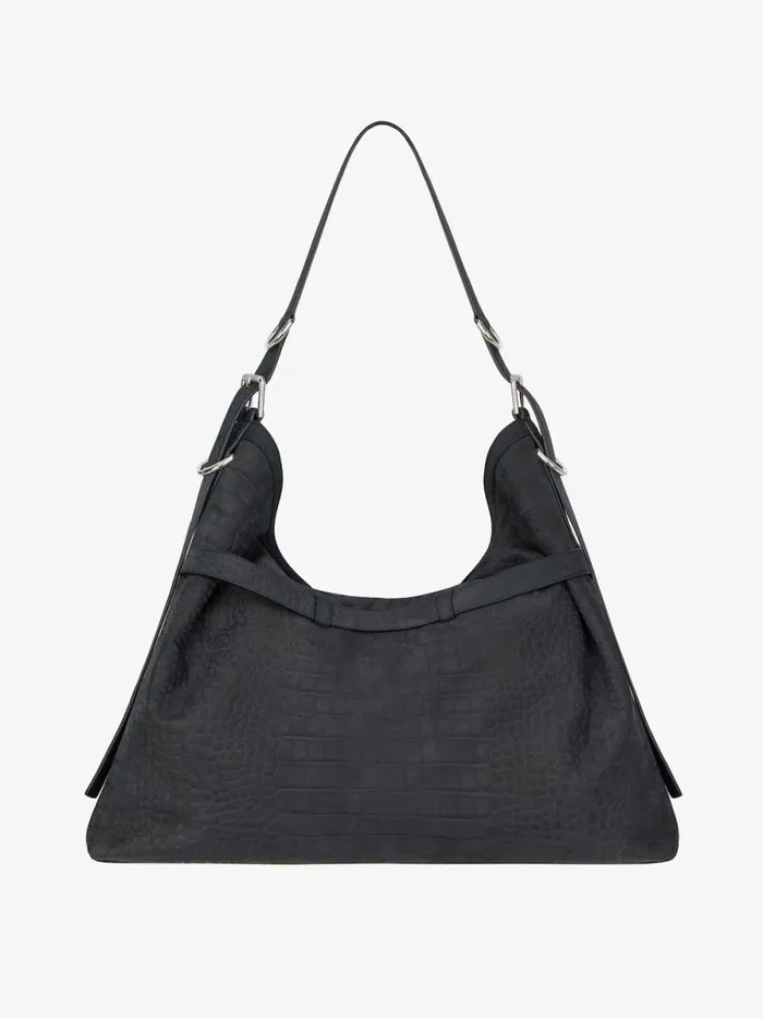 Men Crossbody Bags Givenchy Large Voyou Bag In Crocodile Effect Suede Black Men Crossbody Bags Givenchy Large Voyou Bag In Crocodile Effect Suede Black