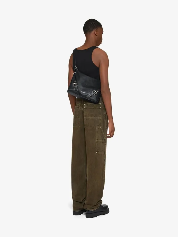 Men Crossbody Bags Givenchy Voyou Crossbody Bag In Grained Leather Black