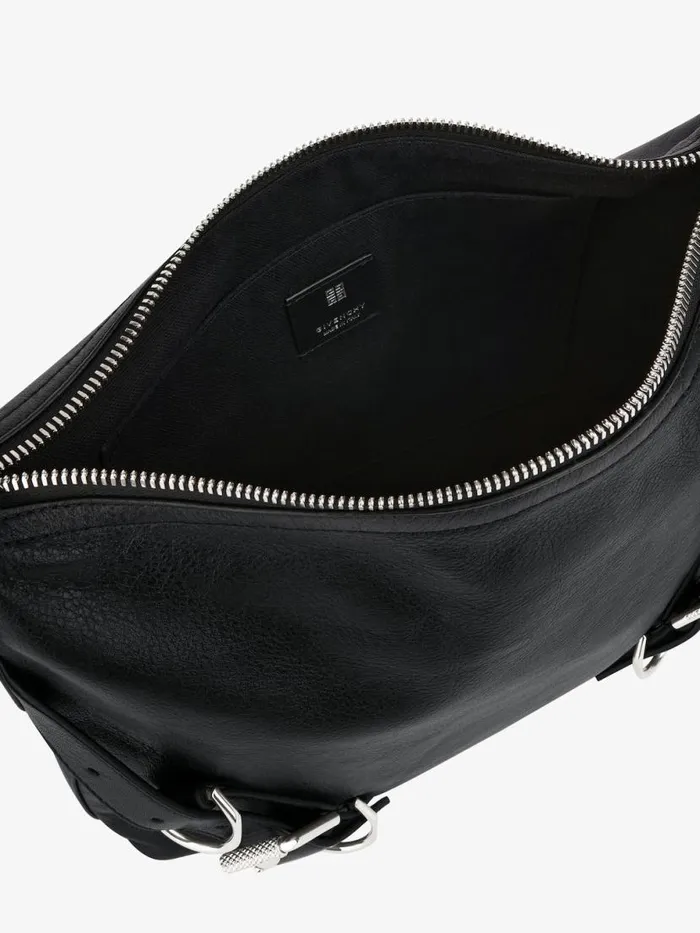 Men Crossbody Bags Givenchy Voyou Crossbody Bag In Grained Leather Black
