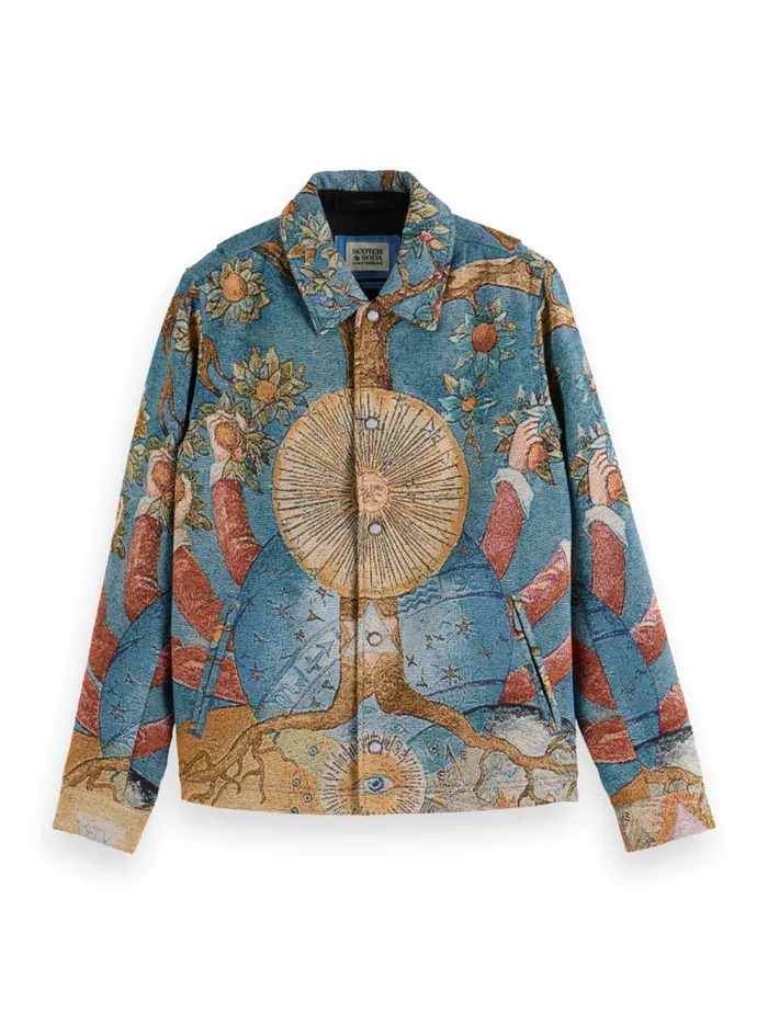 Men EMBASSY OF THE FREE MIND COACH JACKET Embassy Tree Aop Scotch and Soda Jackets and Coats Men EMBASSY OF THE FREE MIND COACH JACKET Embassy Tree Aop Scotch and Soda Jackets and Coats