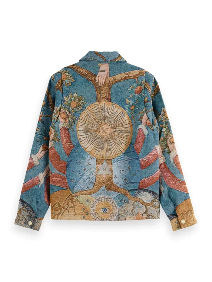 Men EMBASSY OF THE FREE MIND COACH JACKET Embassy Tree Aop Scotch and Soda Jackets and Coats