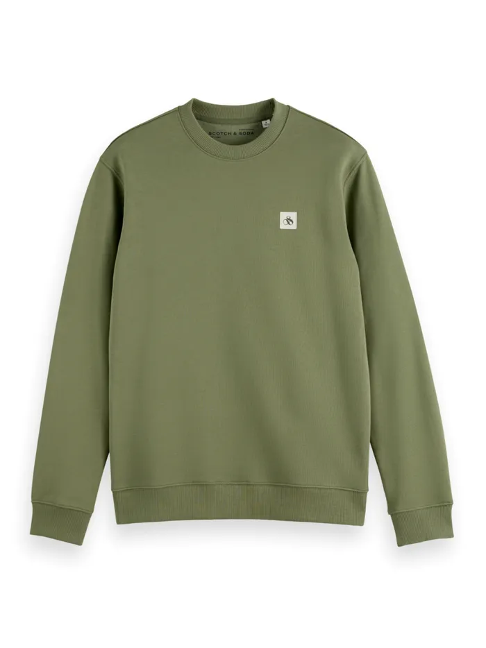 Men Essential Badge Crew Sweat Desert Sand Scotch and Soda Sweatshirts and Hoodies Men Essential Badge Crew Sweat Desert Sand Scotch and Soda Sweatshirts and Hoodies