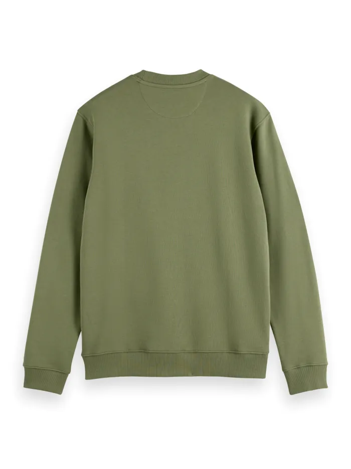 Men Essential Badge Crew Sweat Desert Sand Scotch and Soda Sweatshirts and Hoodies Men Essential Badge Crew Sweat Desert Sand Scotch and Soda Sweatshirts and Hoodies