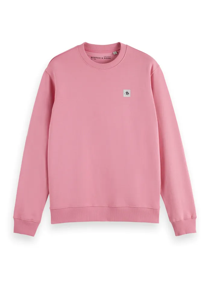Men Essential Badge Crew Sweat Desert Sand Scotch and Soda Sweatshirts and Hoodies Men Essential Badge Crew Sweat Desert Sand Scotch and Soda Sweatshirts and Hoodies