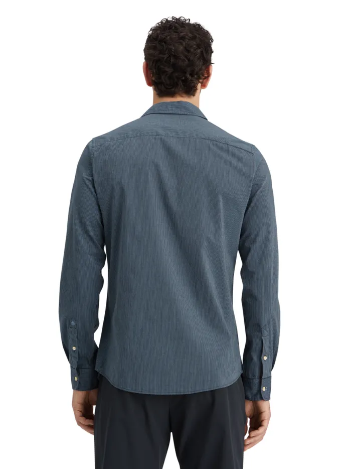 Men Essential Poplin Striped Shirt Night Stripe Scotch and Soda Shirts