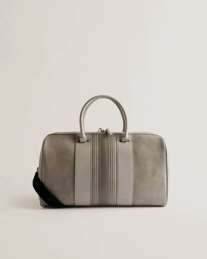 Men EVYDAY 8211 Striped PU Holdall Light Grey Ted Baker Holdalls and Weekend Bags