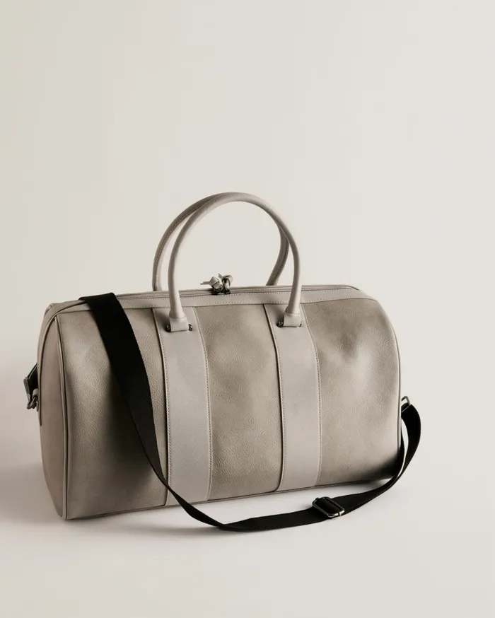 Men EVYDAY 8211 Striped PU Holdall Light Grey Ted Baker Holdalls and Weekend Bags