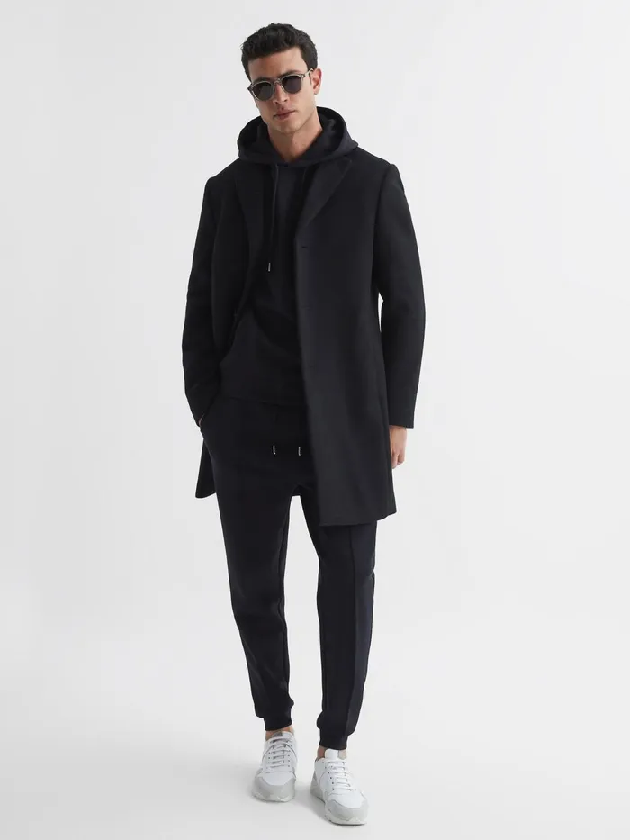 Men Fabien Loungewear Hoodie Navy Reiss Sweats and Hoodies