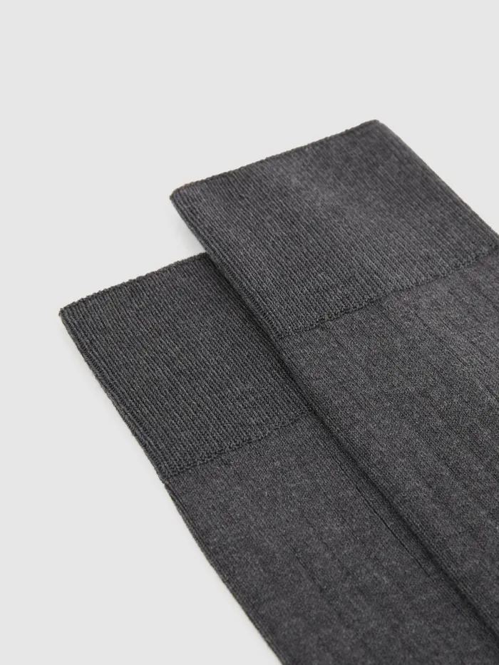 Men Fela Ribbed Socks Charcoal Reiss Socks and Underwear
