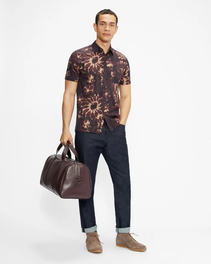 Men FIDICK 8211 Saffiano Leather Holdall Bag Oxblood Ted Baker Holdalls and Weekend Bags Men FIDICK 8211 Saffiano Leather Holdall Bag Oxblood Ted Baker Holdalls and Weekend Bags